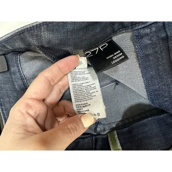 Anthropologie Pilcro High-Rise Denim Legging Women's‎ Sz 27 p Dark Wash Petite - Picture 12 of 14